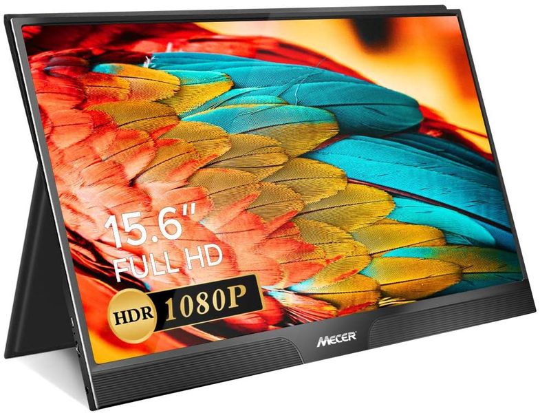 Mecer 15.6" 16 x 9 IPS Non-Touch USB Type C Portable Monitor – Black