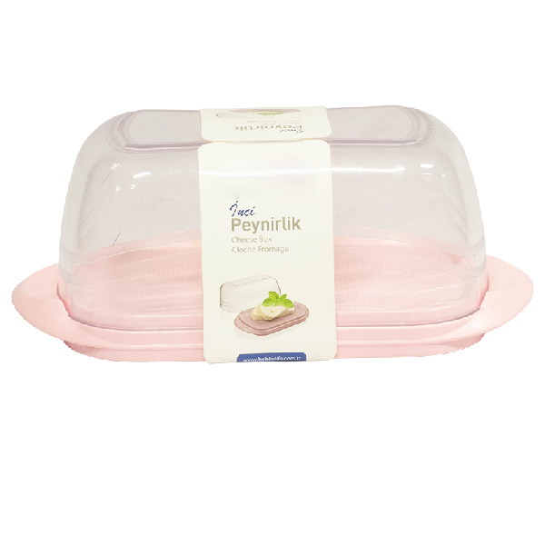 Kitro Transparent-Pink Plastic Cheese Box Pearl