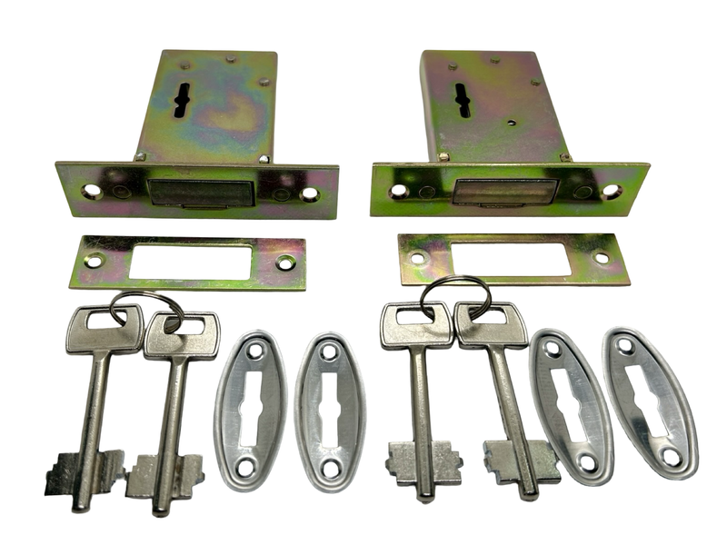 2 Piece Gate Lock Sets with Keys, Cover Plate &amp; Escutcheons - Combo 2