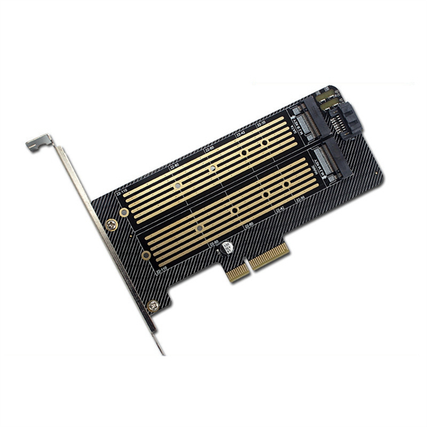 M 2 Nvme Ngff Ssd To Pcie X4 X8 Sata Dual Disk Adapter Expansion Card