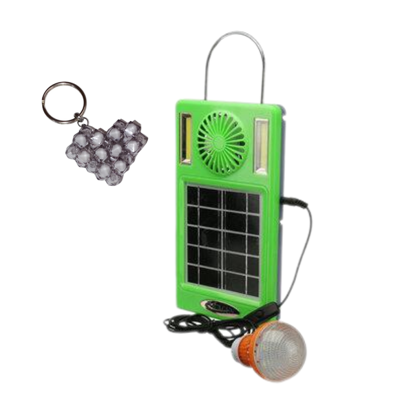 FA-GB007 Solar Powered Emergency Light Bulb With Mini Fan &amp; keyholder