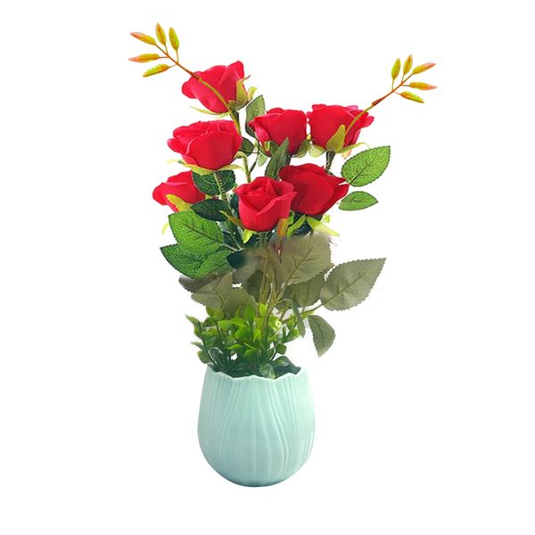 Home Decor Artificial Rose Silk Flowers Bouquet for Home Office - 40cm