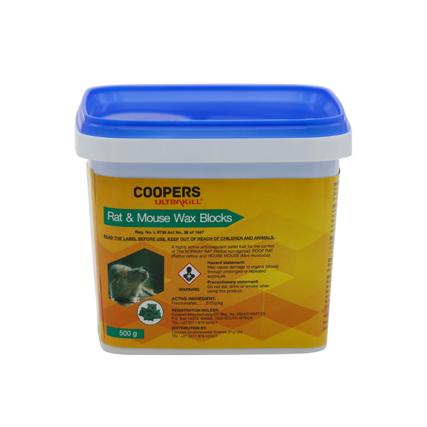 Ultrakil Rat &amp; Mouse Wax Blocks - Rodenticide 500g