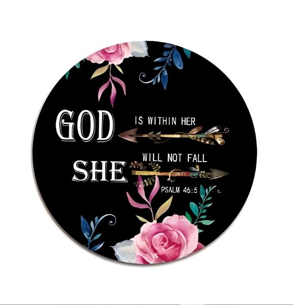 God Is With Her She Will Not Fall Mouse Pad Anti-Slip Mouse Desk Pad
