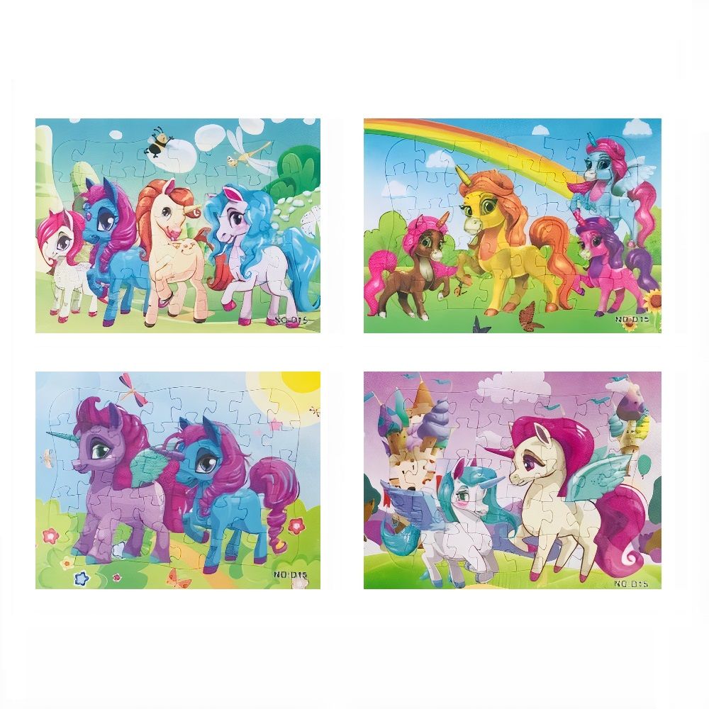 Assorted Unicorn Puzzles for Kids(Set of 4) 40 Pieces Per Puzzle Shop