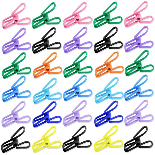 PVC Coated Utility Steel Clip For Food Package, Chips Bag, Clothes - 30 Pack