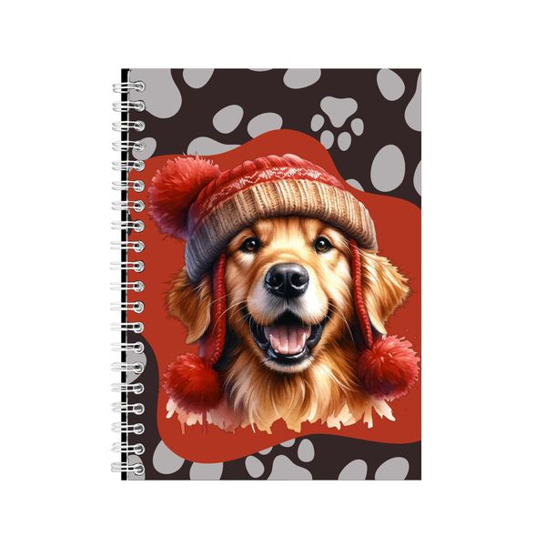 Winter GR A5 Notebook Spiral and Lined Golden Retriever Graphic Notepad 111