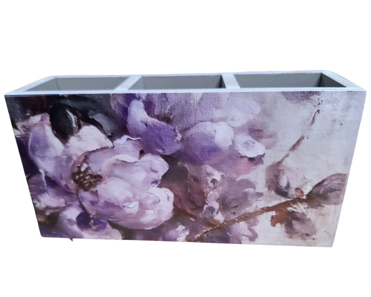 Soft Pink Rose Petals Cutlery or Stationary Holder