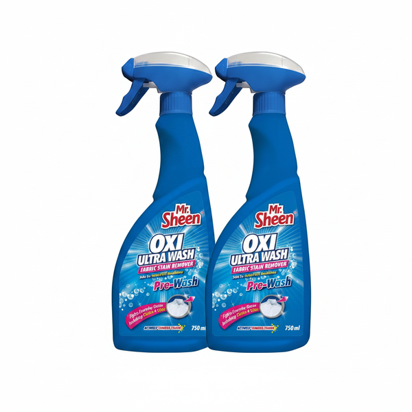 Mr Sheen Oxi Ultra Wash 750ml Fabric Stain Remover Pre-Wash - 2 Pack
