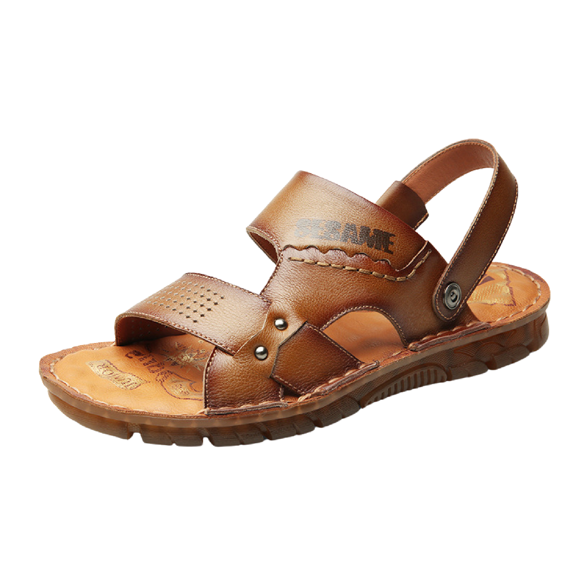 Men's Summer Leather Casual Sandals Khaki Buy Online in South Africa