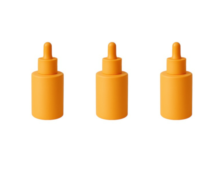 30 ml Glass Dropper Bottles 3-Pack | Orange/Pink Refillable, Leak-Proof