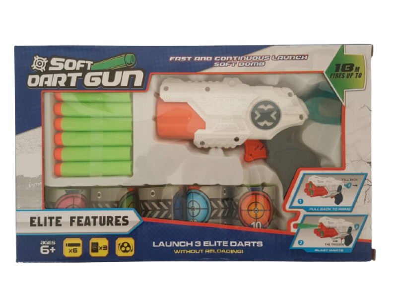 Soft Foam Dart Gun with Target Cans