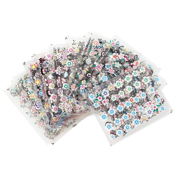 50 Sheets MIx Finger Toe Nail Art Decoration Flower Sticker Decal DIY