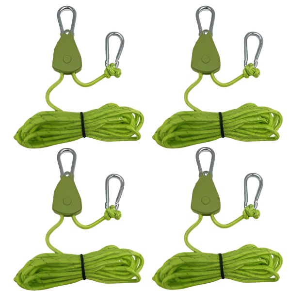 4pcs 4m Green Metal Pulley Camping reflective rope