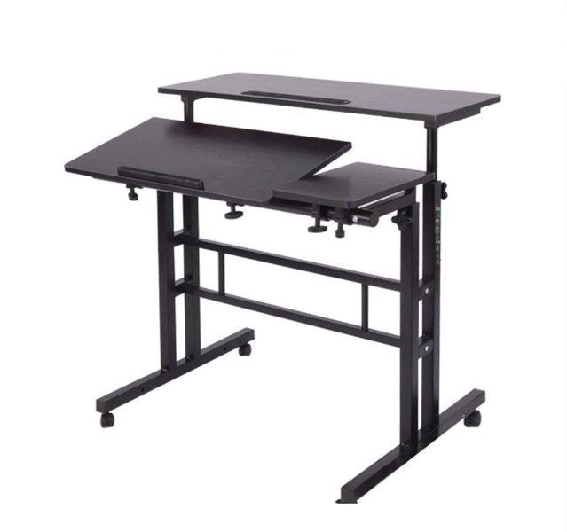 Multifunctional Stylish Home Lazy Laptop Computer Workstation Desk-Beige