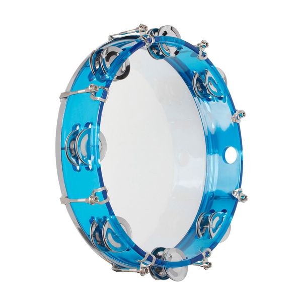 Hand Held Tambourine 10in Double Row Percussion