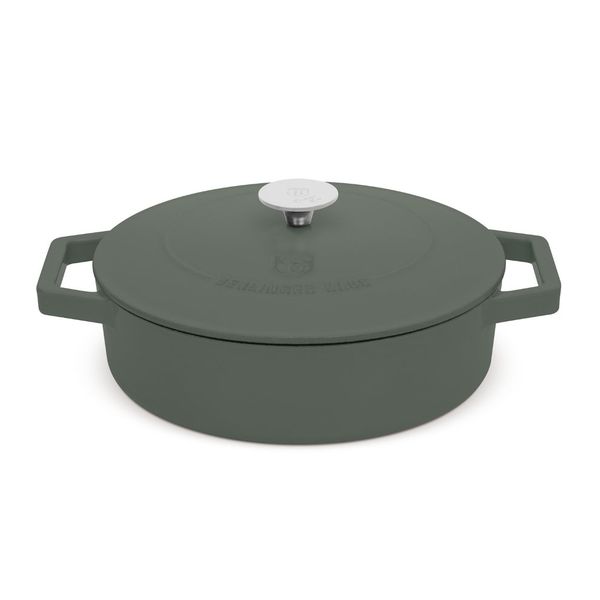 Berlinger Haus 26cm Cast Iron Shallow Pot - Matte Green