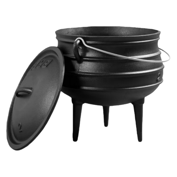 Cast Iron Camping Pot with Lid and Legs -Outdoor Campfire Cooking Pot 3# 8L