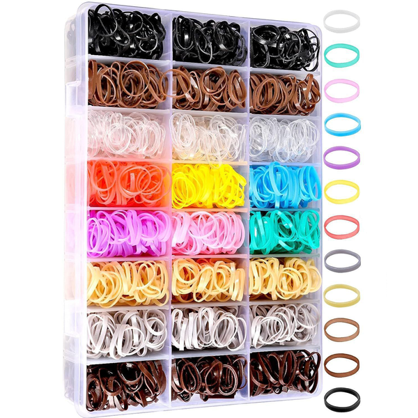 Elastic Hair Bands Hair Ties Small Ponytail Holder Hair Accessories - 2000 Pieces