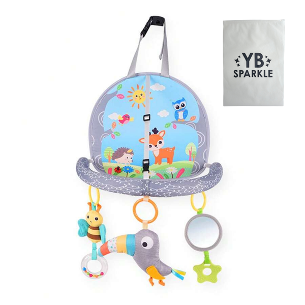 A Baby Travel Car Pendant Toy, Baby Safety Seat Pendant &amp; YB Sparkle Bag