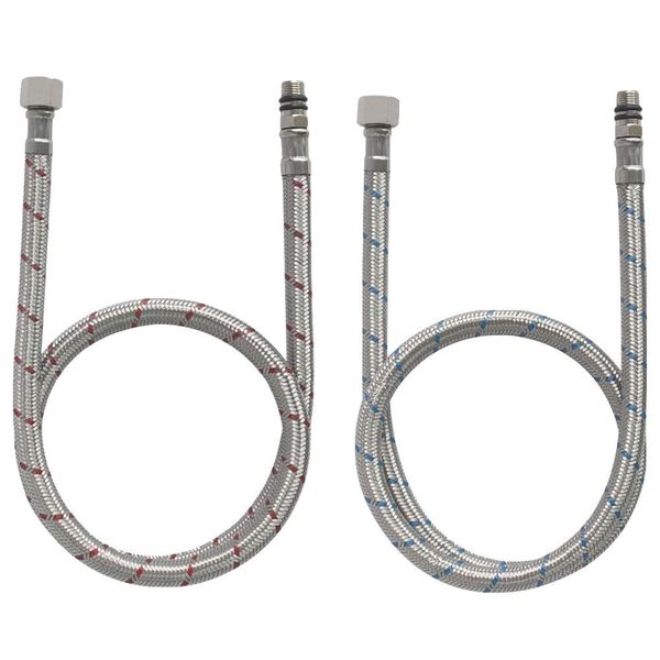 Tool Stainless Steel Connection Hose Fitting Extension 2-Piece (Hot/Cold)