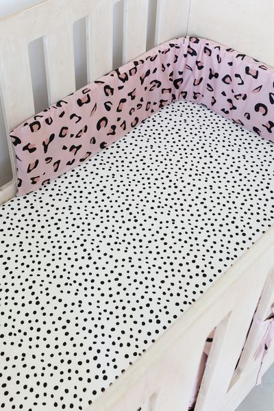 Pink Leopard Print Cot Bumper Cover image