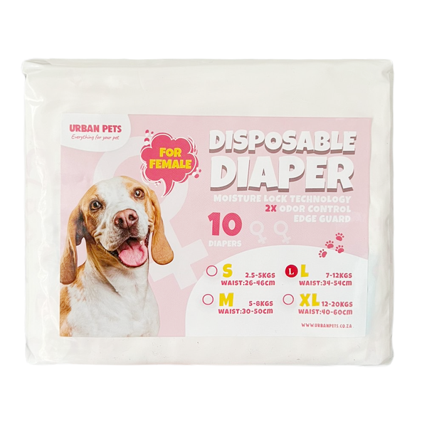 UrbanPets - Disposable Female Dog Diapers - 10 Pieces