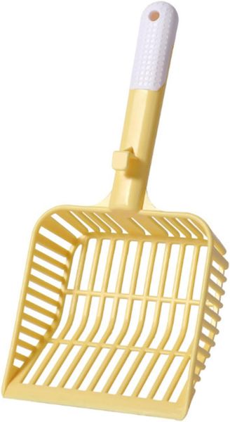 Durable Plastic Cat Litter Scoop with Long Handle and Wide Slot Design