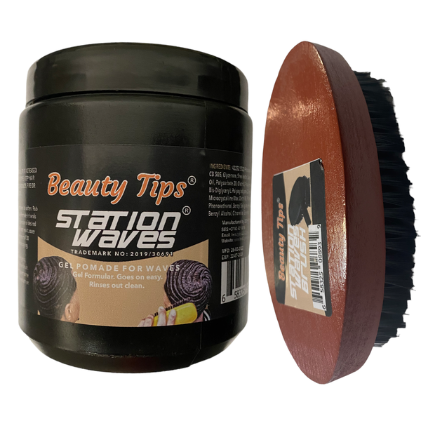 Beauty Tips Station Waves for Men 500ml with Station Waves Brush