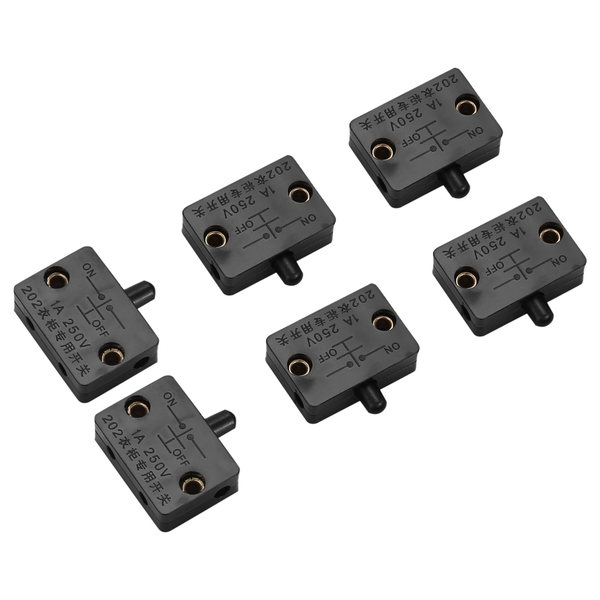 6Pcs Door Led Switch For Closet Light Electrical Lamp Switches Black