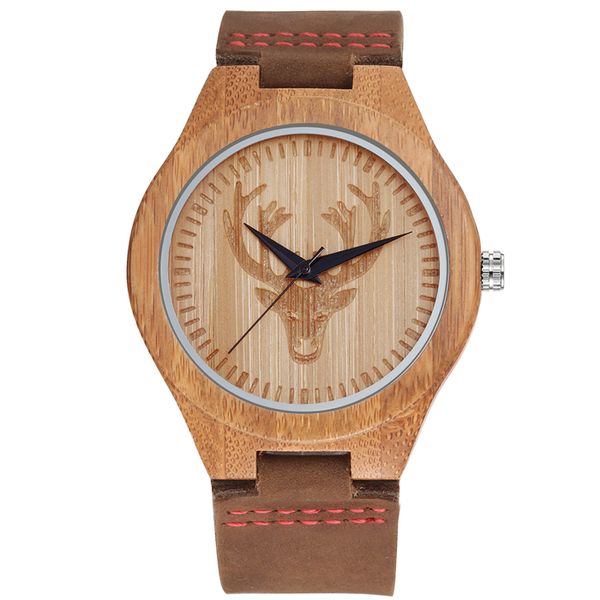Skone Logan Men's Bamboo Watch With Brown Strap image