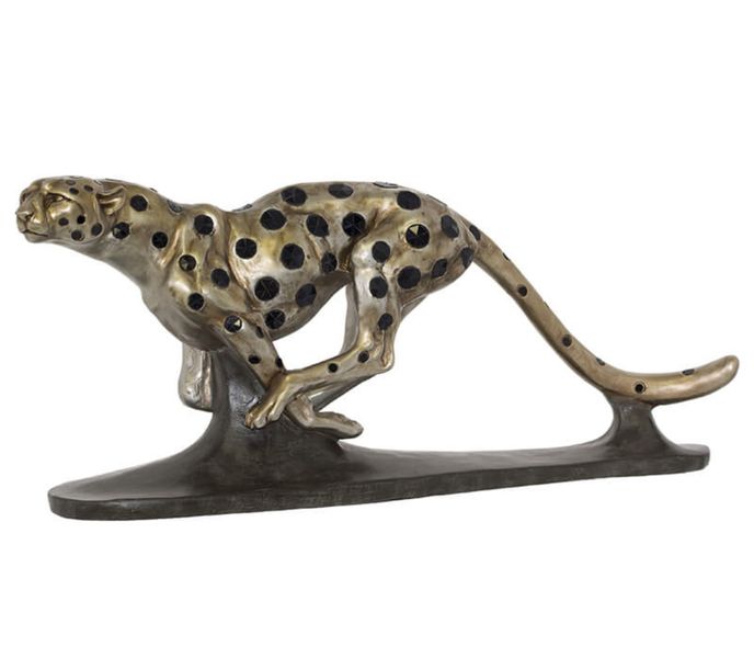 Running Cheetah on plinth Sculpture 79cm