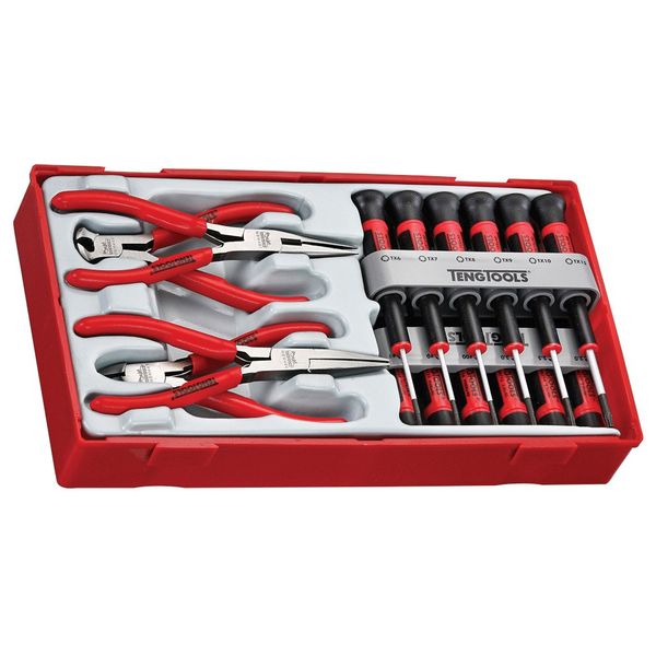 TengTools - Mini Plier &amp; Screwdriver Tray, 16 Pieces - TTMI16