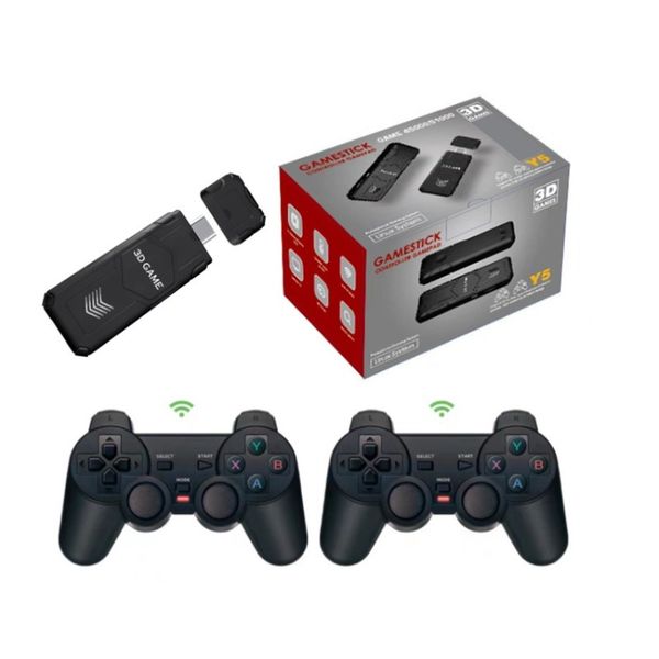Y5 Retro TV Game Stick,Over 4K 51000 Games,Dual 2.4G Wireless Controllers