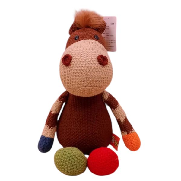 Knitted Wool Fabric Brown Donkey Plush 35cm