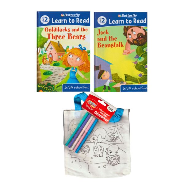 Learn to Read Level 2 Bundle: 2 Books, Bag and Markers for Ages 6-8