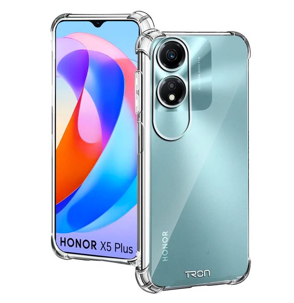 TRON Protective Shockproof Transparent Gel Case for Honor X5 Plus (2023)