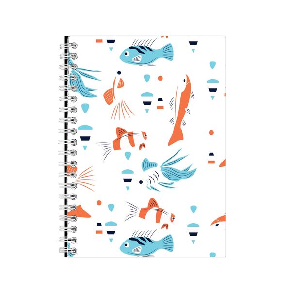 Light Blue A5 Notebook Spiral Lined Fishing Lovers Graphic Notepad Gift 188