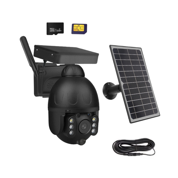 MUSAB High-Definition 4G Steel Solar PTZ Camera with SIM &amp; Memory Card