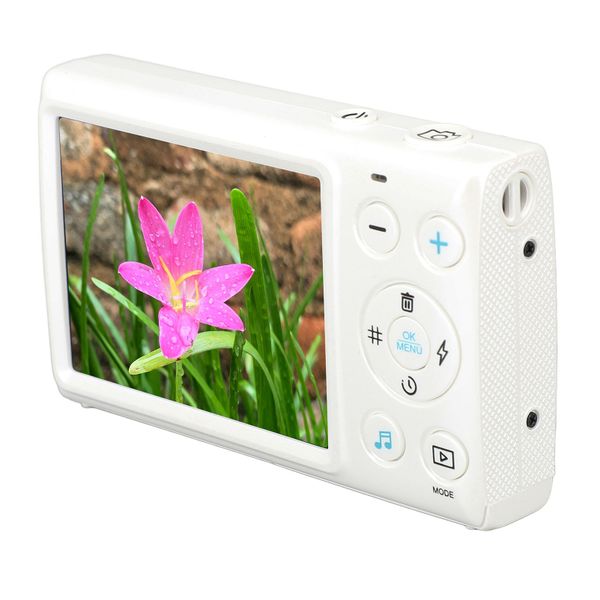 4K 64MP Digital Camera, MP3 Player, 18x Zoom, White, Gift