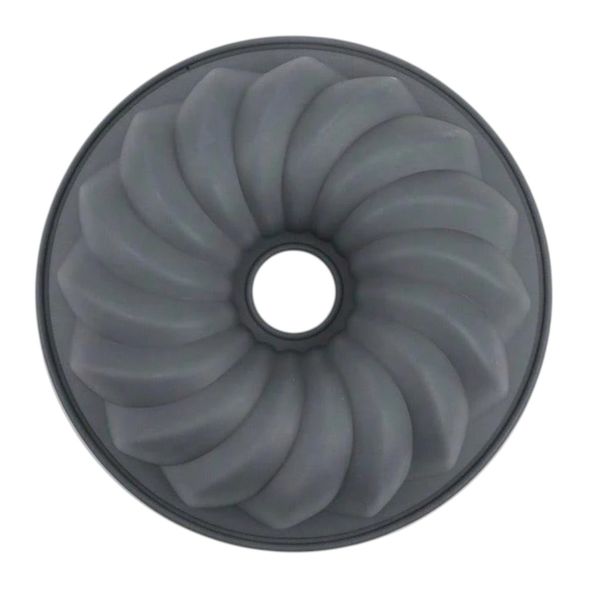 Round Swirl Non-Stick Silicone Cake Mold - Grey