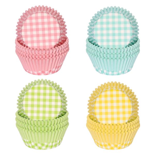 400 Pack - Plaidbake Cupcake Liners - Multicolor
