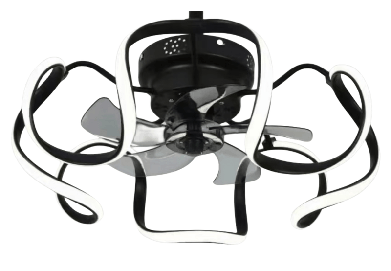 Modern Ceiling Fans with Lights and Remote Control-Black