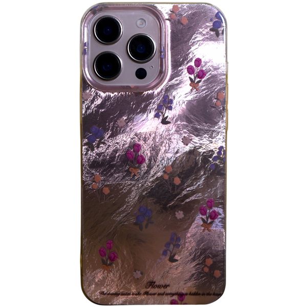 Phone Case with Mini Flowers - Compatible with iPhone 15 Pro Max - Chrome