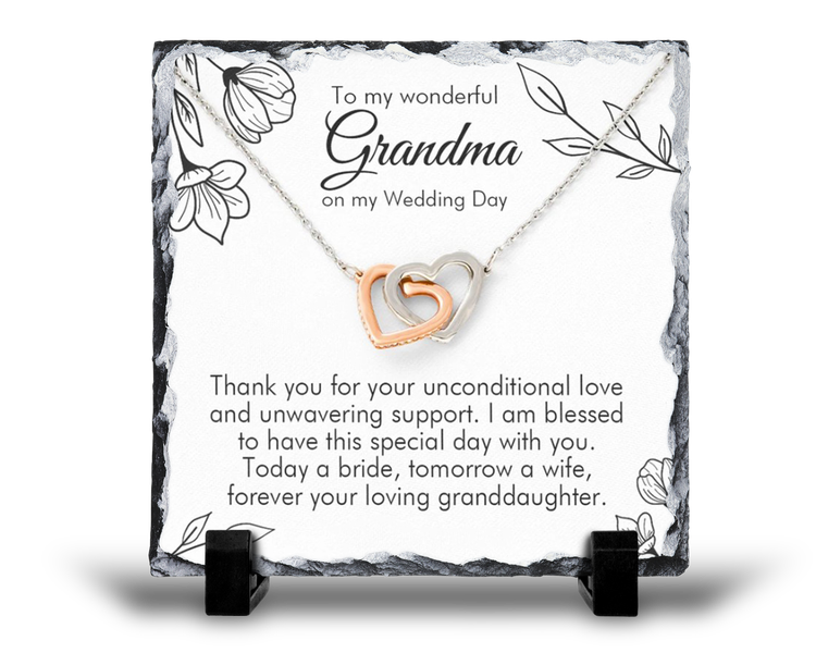 To My Wonderful Grandma On My Wedding Day Wedding Gift Rock Slate