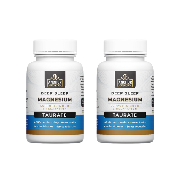 Anchor Health Deep Sleep - Magnesium Taurate - 2 x 60 Capsules (Value Pack)