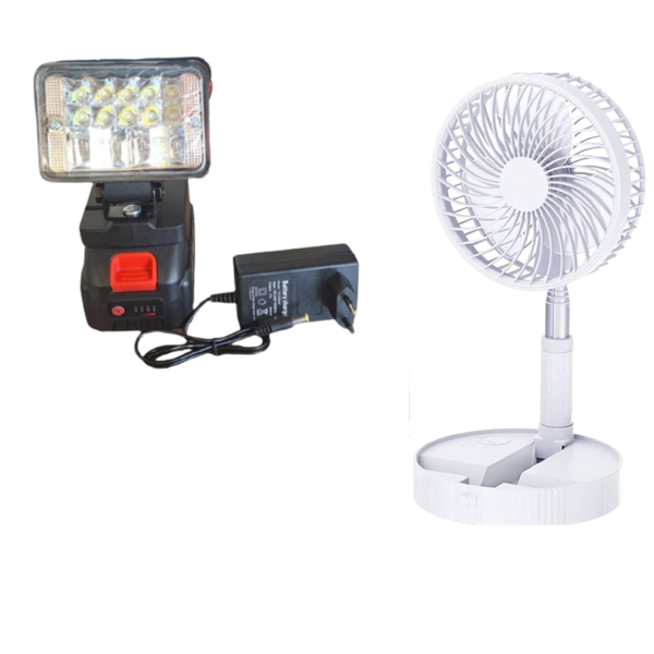 Fan Portable Folding Charging Fan With LED Lithium 21V Light