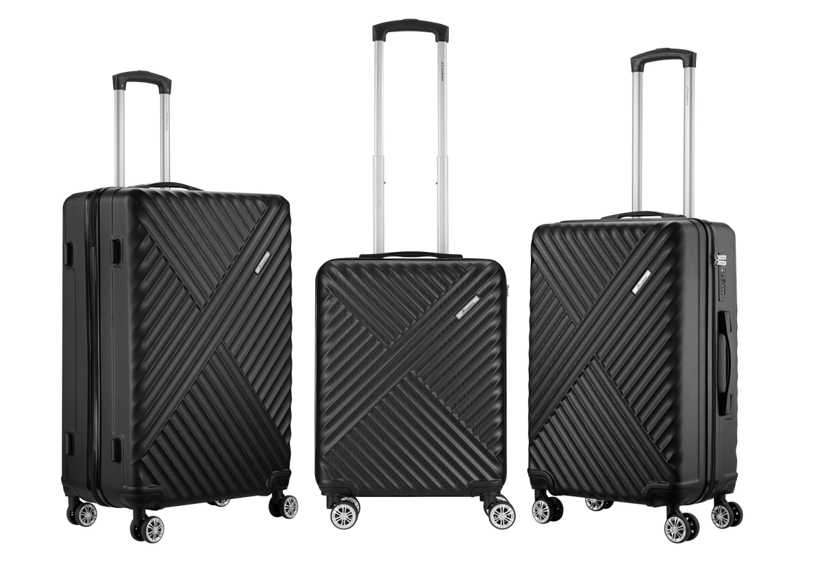Travelwize Astra ABS Durable Hardshell 4-Wheel Spinner 3 Piece Luggage Set