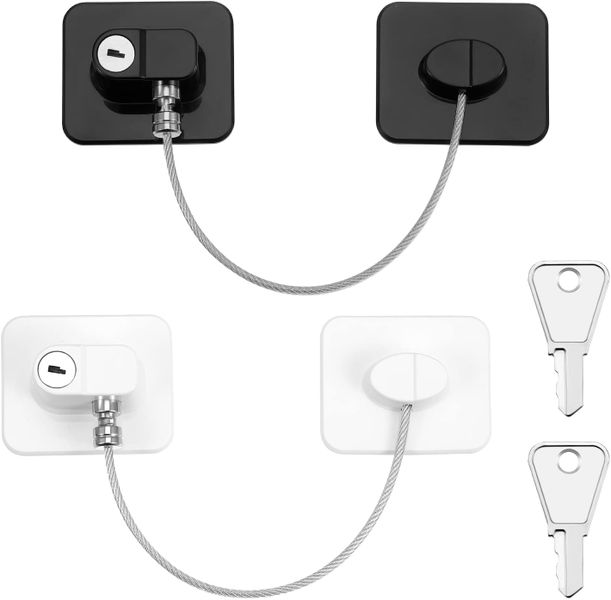 Refrigerator Door Locks 2 Piece - White, Black