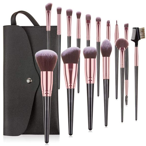 15 Piece Professional High Quality Synthetic Hair Makeup Brush Set + Case